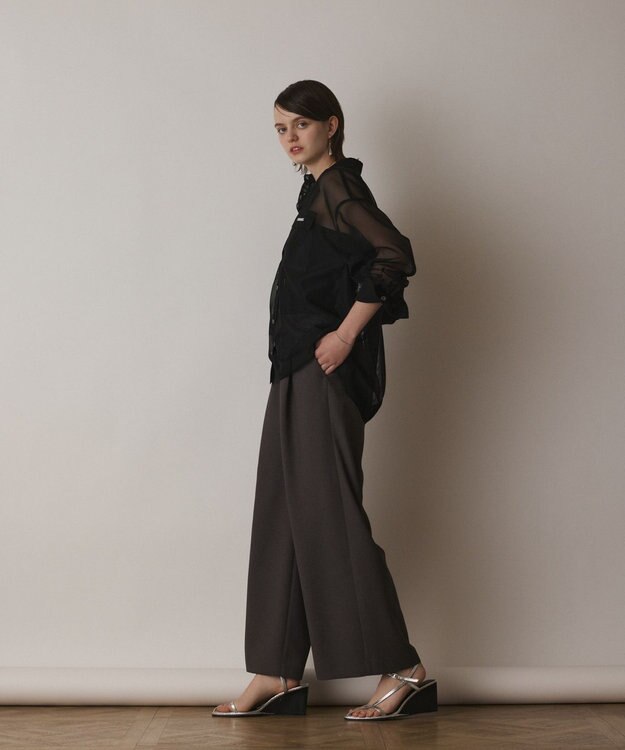 GRACE CONTINENTAL メッシュオーバーシャツ ブラック