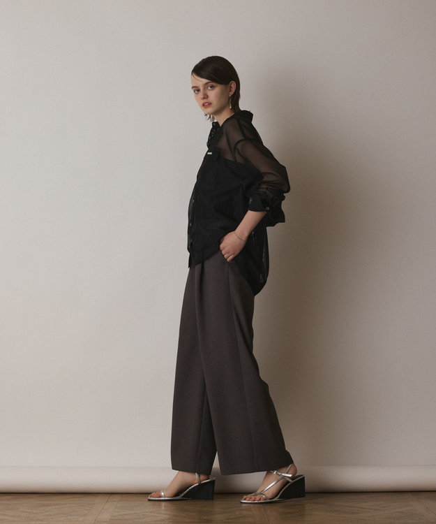 GRACE CONTINENTAL メッシュオーバーシャツ ブラック