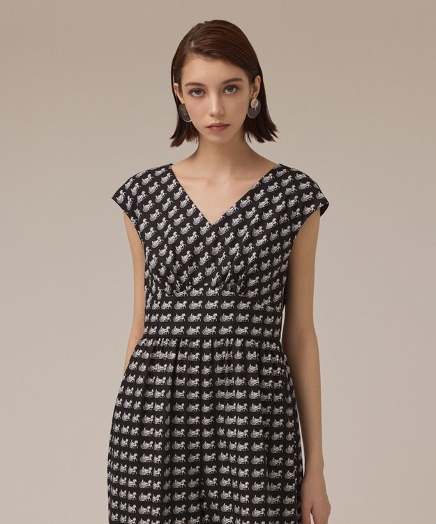 GRACE CONTINENTAL ホースプリントサロペット ブラック