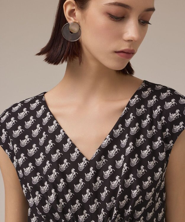 GRACE CONTINENTAL ホースプリントサロペット ブラック