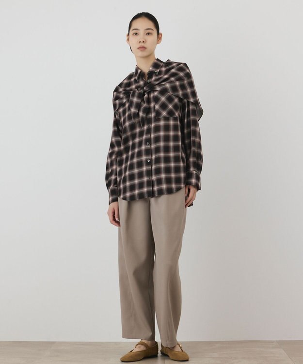 GRACE CONTINENTAL ストール付チェックシャツ チェック