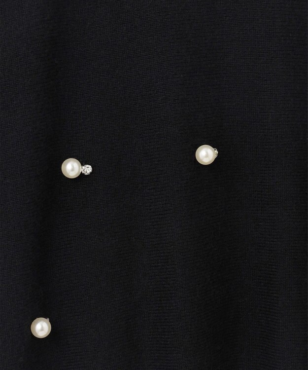 GRACE CONTINENTAL パールドットニットトップ ブラック