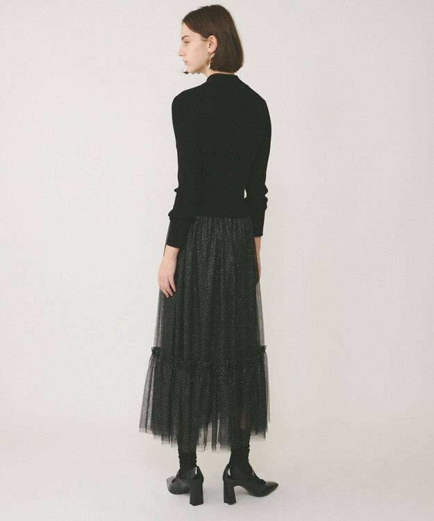 GRACE CONTINENTAL リブニットzipトップ ブラック