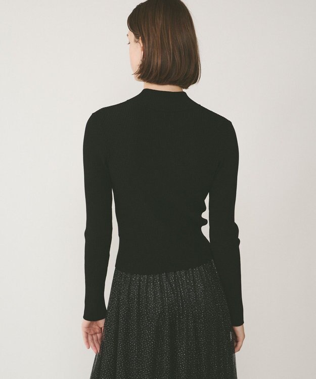 GRACE CONTINENTAL リブニットzipトップ ブラック