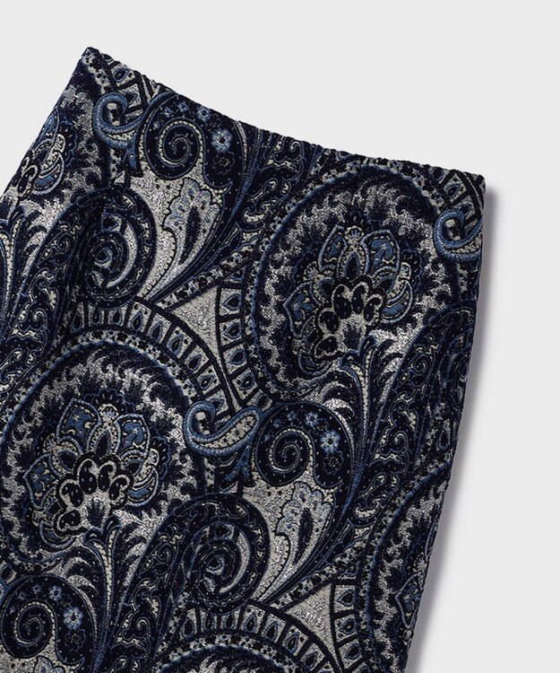 GRACE CONTINENTAL ラメペイズリージャガードスカート ネイビー