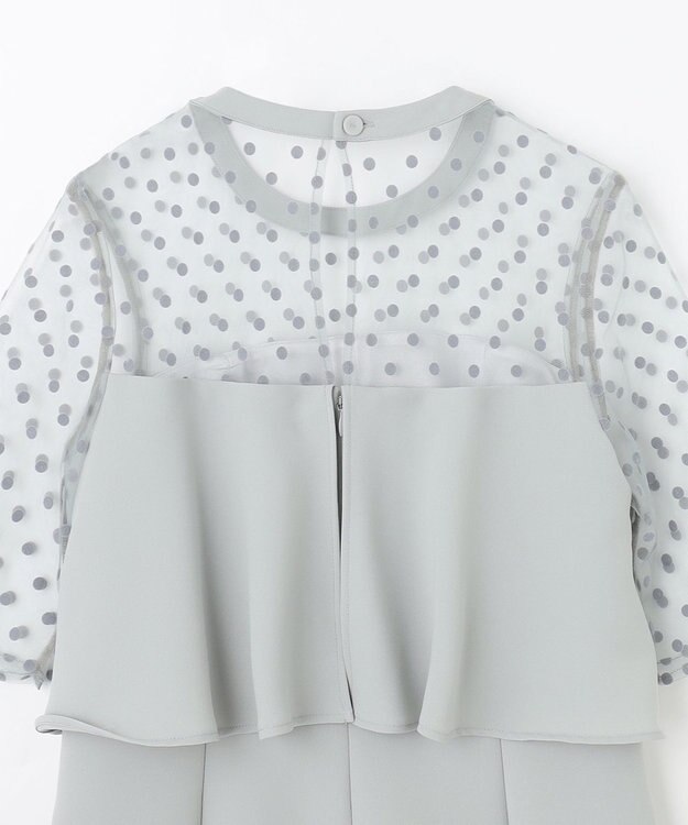 GRACE CONTINENTAL ドットチュールサロペット グレー