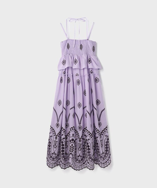 GRACE CONTINENTAL カットワークマキシドレス ラベンダー