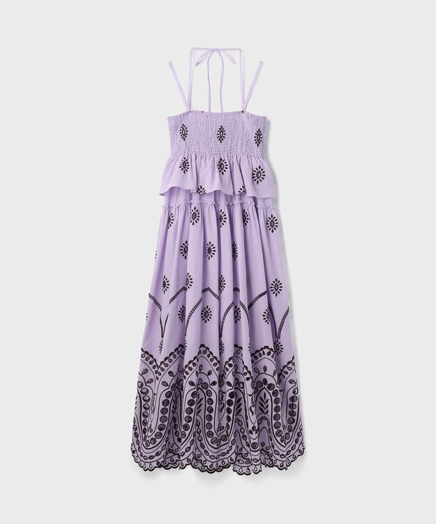 GRACE CONTINENTAL カットワークマキシドレス ラベンダー