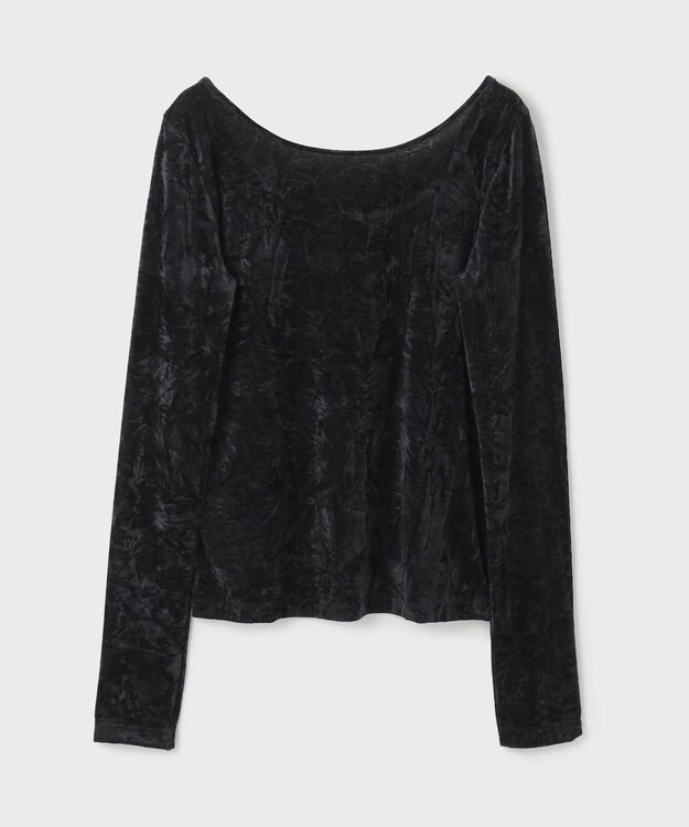 GRACE CONTINENTAL クラッシュベロアカットトップ ブラック