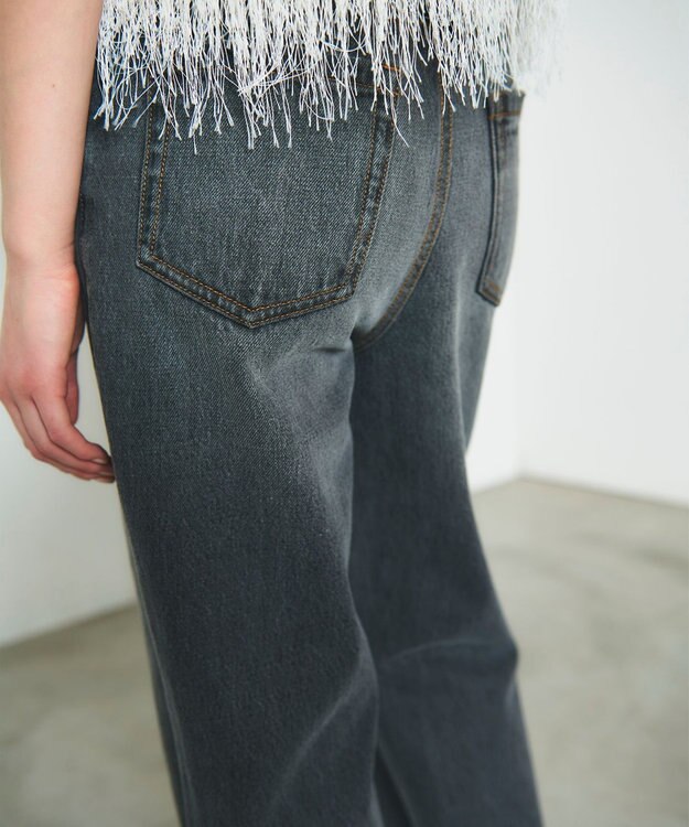 GRACE CONTINENTAL ルーズフレアデニムパンツ ブラック