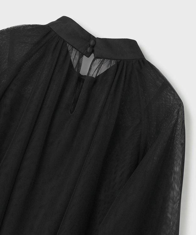 GRACE CONTINENTAL チュールハイネックトップ ブラック