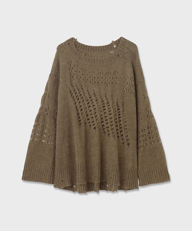 GRACE CONTINENTAL グランジニットトップ カーキ