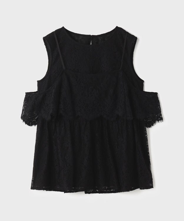 GRACE CONTINENTAL レイヤードレーストップ ブラック