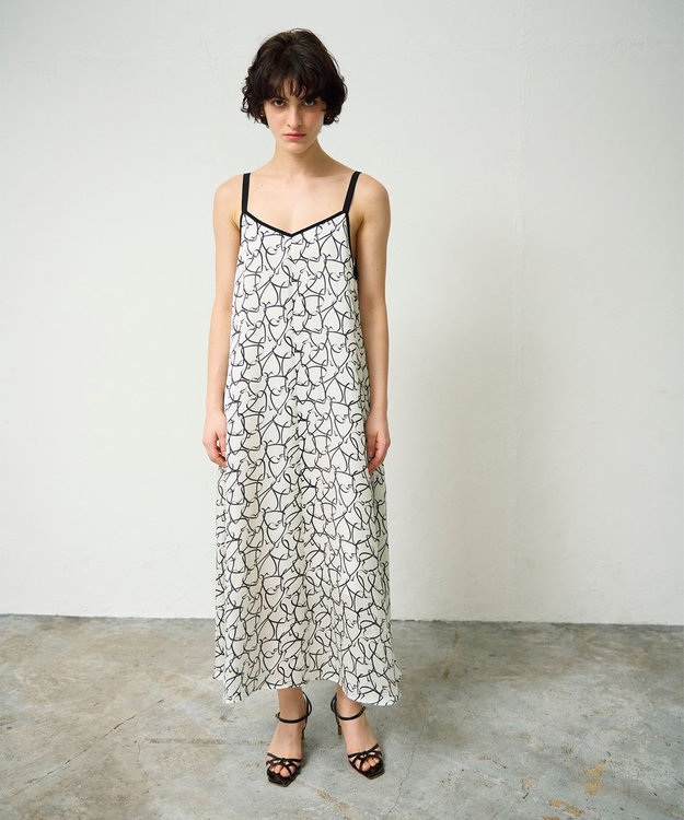 GRACE CONTINENTAL ラインハートキャミワンピース ホワイト