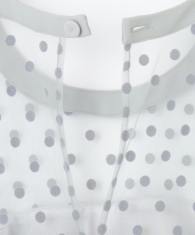 GRACE CONTINENTAL ドットチュールサロペット グレー