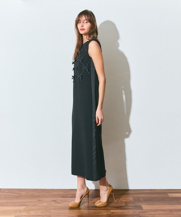 GRACE CONTINENTAL リボンモチーフドレス ブラック