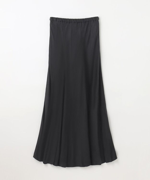 GRACE CONTINENTAL キュプラサテンフレアスカート ブラック