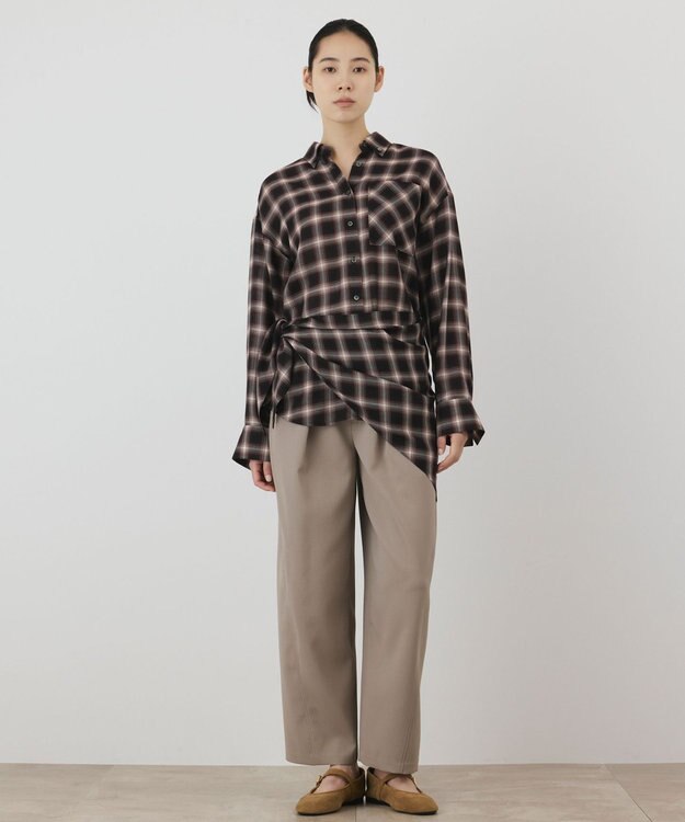 GRACE CONTINENTAL ストール付チェックシャツ チェック