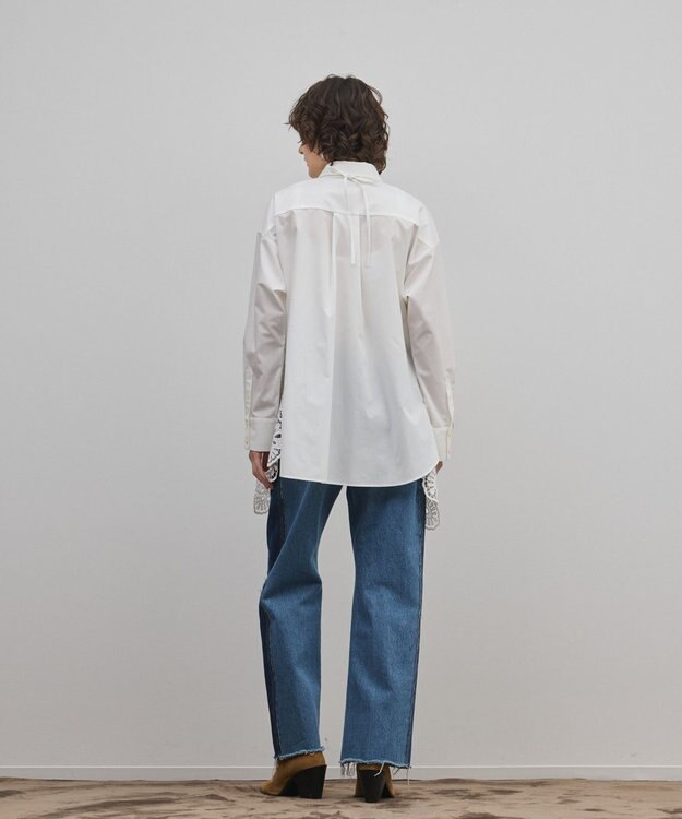 GRACE CONTINENTAL カット刺繍イレギュラーシャツ ホワイト