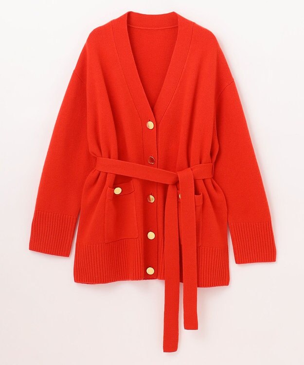 GRACE CONTINENTAL メリノウールニットカーディガン レッド