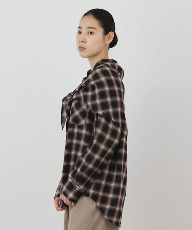 GRACE CONTINENTAL ストール付チェックシャツ チェック