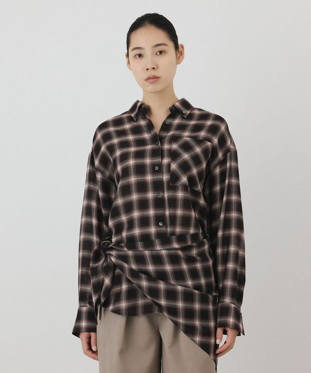 GRACE CONTINENTAL ストール付チェックシャツ チェック