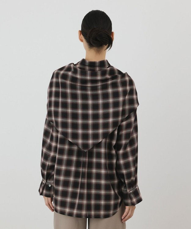 GRACE CONTINENTAL ストール付チェックシャツ チェック