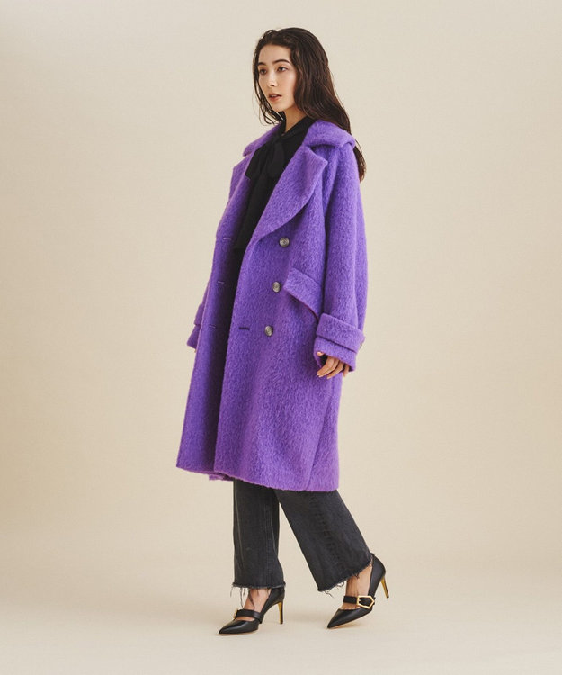 GRACE CONTINENTAL パープル ビッグカラーシャギーコート ビックカラーシャギーコート / GRACE CONTINENTAL | GRACE