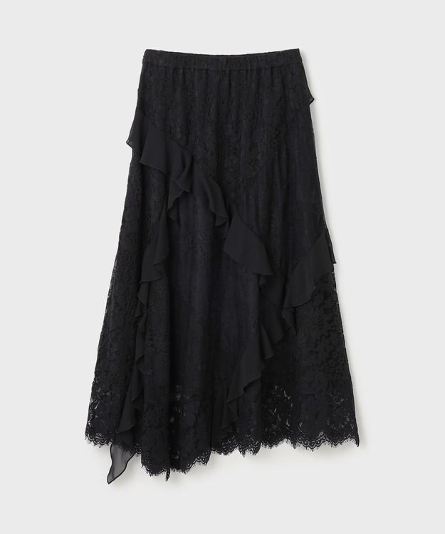 GRACE CONTINENTAL 総柄シフォンスカート シフォントリミングレーススカート / GRACE CONTINENTAL | GRACE