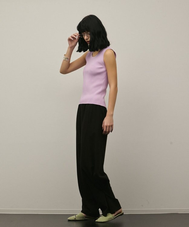 GRACE CONTINENTAL リブニットタンクトップ ピンク