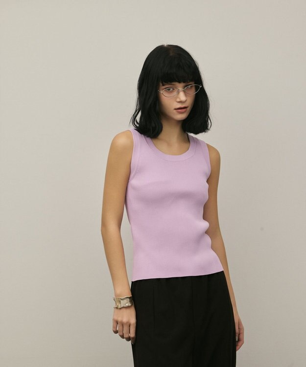 GRACE CONTINENTAL リブニットタンクトップ ピンク