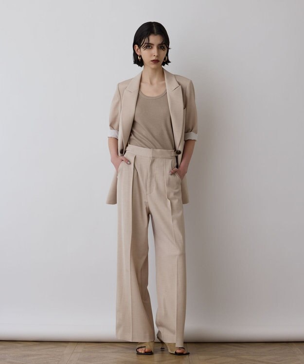 【関税込み】Dunst グレー ツータック パンツ ツータックベルトワイドパンツ / GRACE CONTINENTAL | GRACE