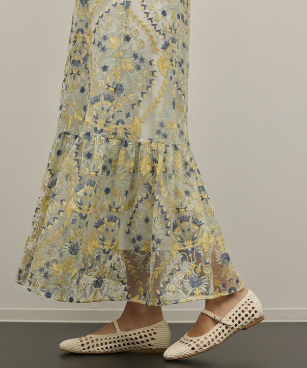 GRACE CONTINENTAL オーナメントembワンピース イエロー