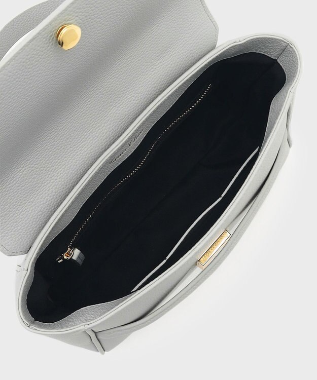 GRACE CONTINENTAL フラップショルダーバッグ ライトグレー