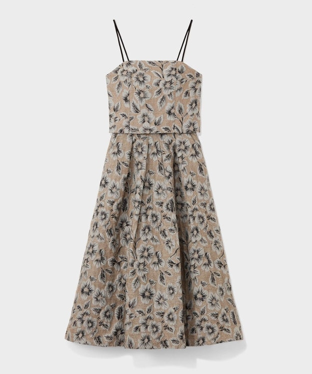 GRACE CONTINENTAL ボタニカルセパレートドレス グレー