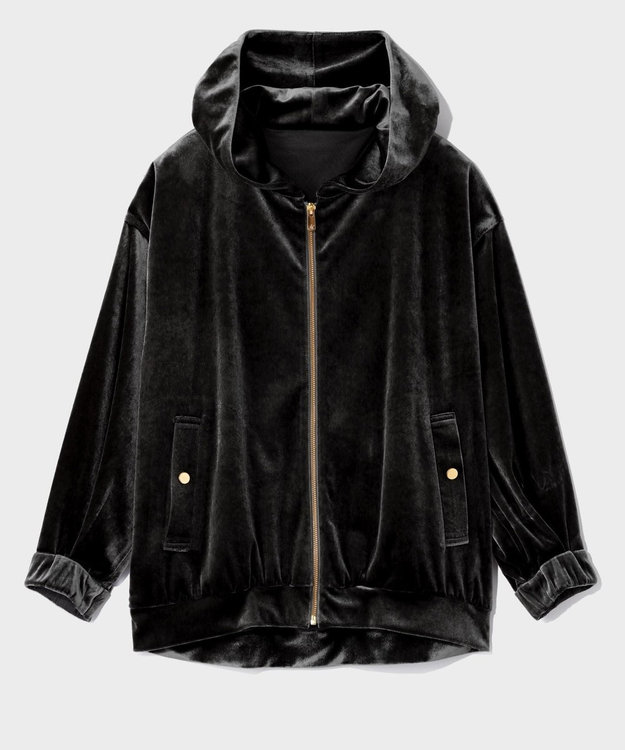 GRACE CONTINENTAL トリアセベロアフーディー ブラック