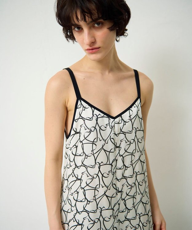 GRACE CONTINENTAL ラインハートキャミワンピース ホワイト