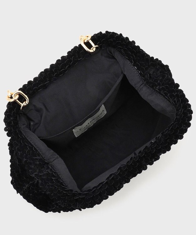 GRACE CONTINENTAL Caterina bertini スパンチェーンバッグM ブラック