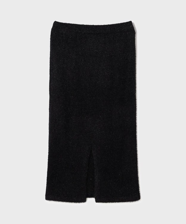 GRACE CONTINENTAL ラメフェザーニットスカート ブラック