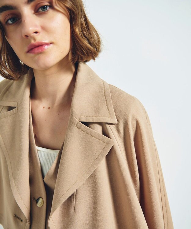 GRACE CONTINENTAL ストレッチスラブ3WAYコート ベージュ