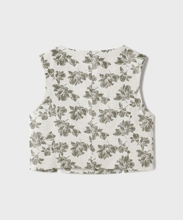 GRACE CONTINENTAL ラメフラワージャガードベスト キナリ