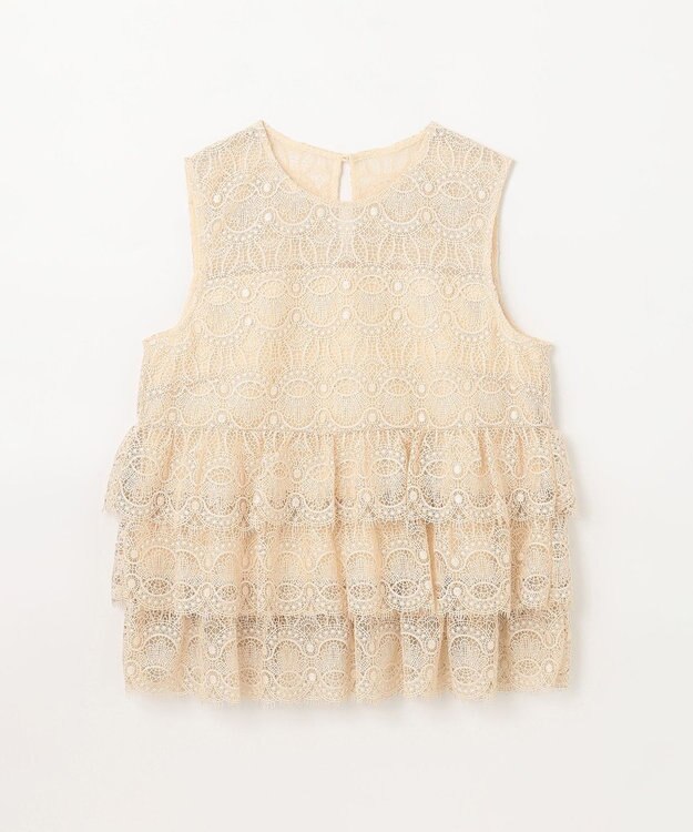 GRACE CONTINENTAL レースギャザートップ ベージュ