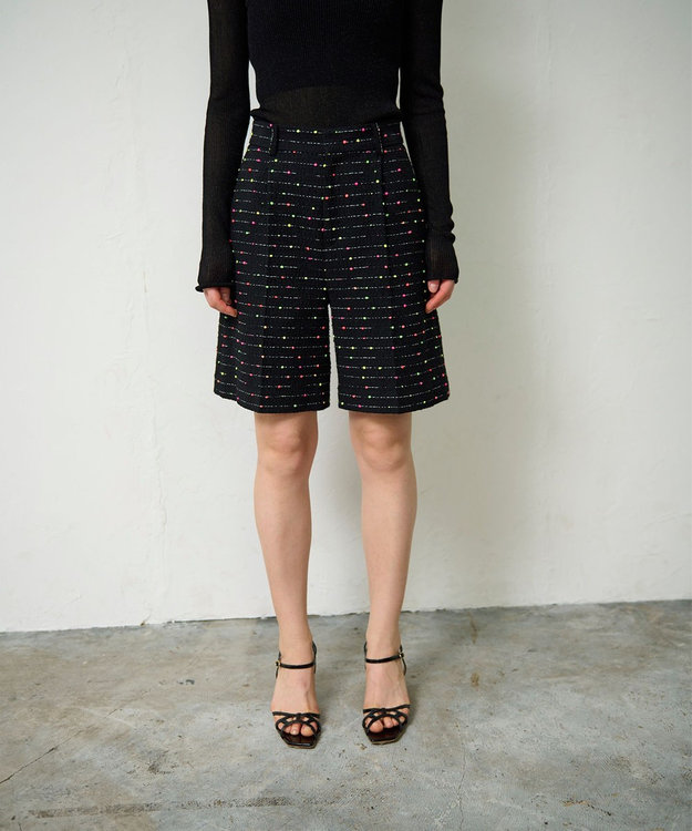 GRACE CONTINENTAL ネオンドットジャガードパンツ ブラック