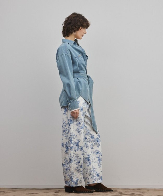 GRACE CONTINENTAL デニムボウタイシャツ ブルー