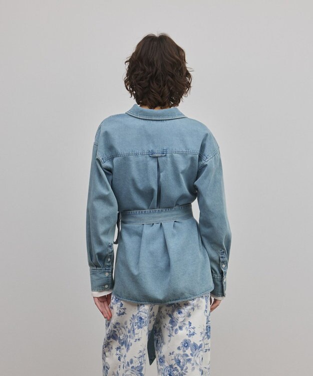 GRACE CONTINENTAL デニムボウタイシャツ ブルー