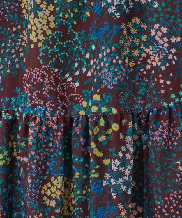 GRACE CONTINENTAL ボタニカルプリントワンピース ブラウン