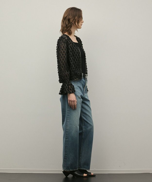 GRACE CONTINENTAL モチーフチュールブラウス ブラック