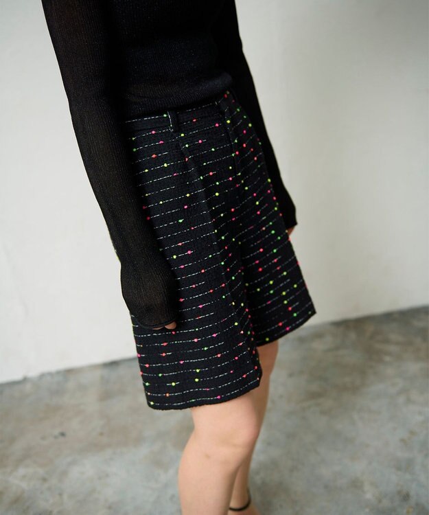 GRACE CONTINENTAL ネオンドットジャガードパンツ ブラック