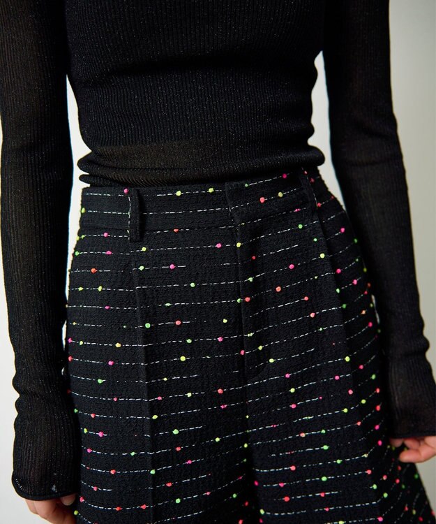 GRACE CONTINENTAL ネオンドットジャガードパンツ ブラック