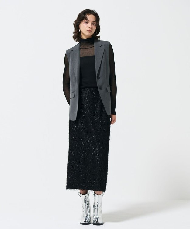 GRACE CONTINENTAL バックチュールジレ グレー